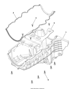Engine Group - Oil Pan Diagram and Parts List for 076158-02  Briggs and Stratton Generator